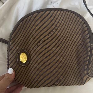 Mark Cross Brown Striped Dome Crossbody